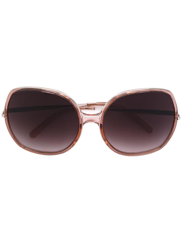 Chloé Eyewear Oversized Square Shaped Sunglasses - Pink & Purple