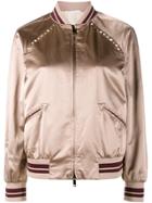 Valentino Rockstud Bomber Jacket - Pink & Purple