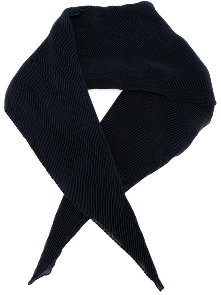 Agnona Pleated Scarf, Women's, Blue, Silk/cashmere