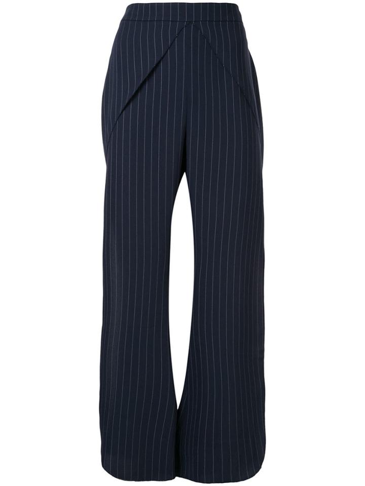 Goen.j Pinstriped Trousers - Blue