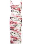 Dolce & Gabbana Peony Print Tulle Dress - Pink & Purple