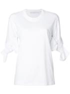 Victoria Victoria Beckham - Bow Cuff T-shirt - Women - Cotton - S, White, Cotton