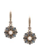 Marchesa Notte Embellished Flower Earrings - Metallic
