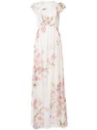 Giambattista Valli Floral Print Dress, Women's, Size: 42, White, Silk