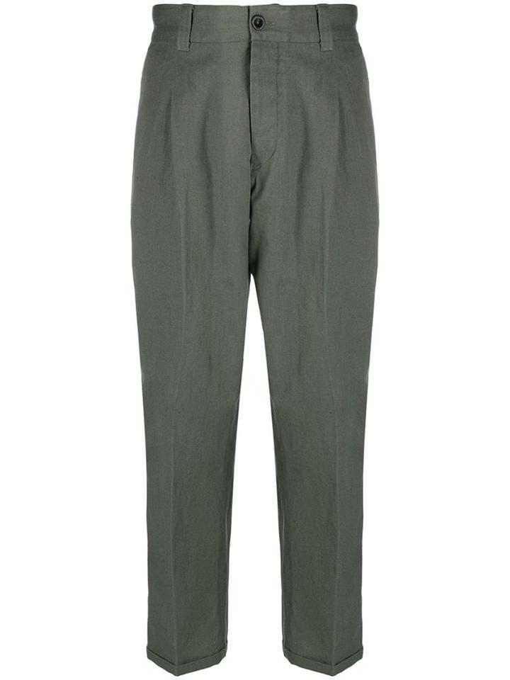 Pt01 Stripe Straight-leg Trousers - Green