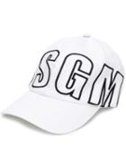 Msgm Embroidered Logo Baseball Cap - White