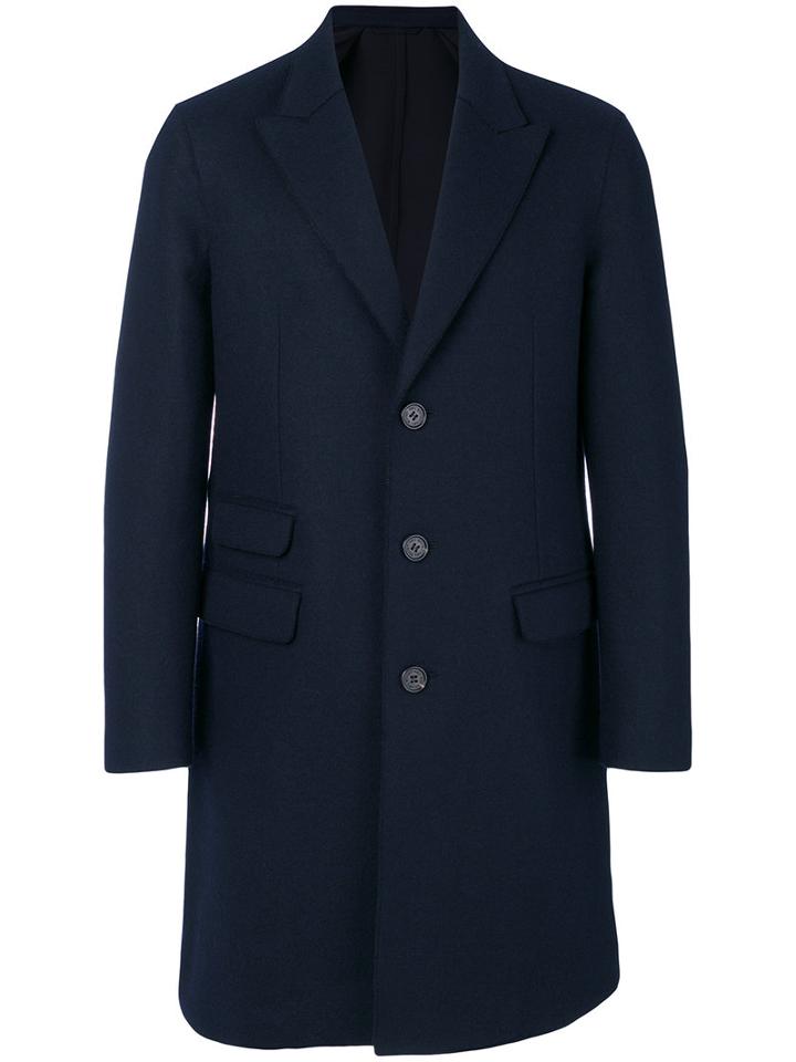 Neil Barrett - Single-breasted Coat - Men - Polyamide/spandex/elastane/cupro/wool - 52, Blue, Polyamide/spandex/elastane/cupro/wool