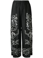 P.a.r.o.s.h. Embroidered Flared Trousers - Black