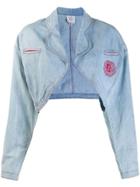 Fendi Vintage 1980's Open Front Denim Jacket - Blue
