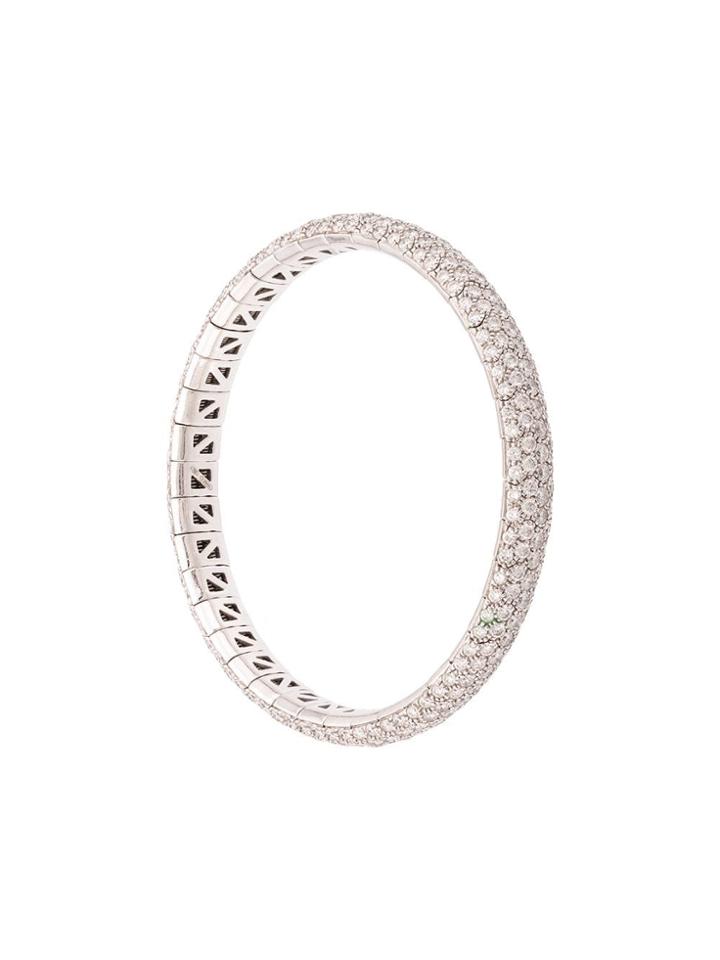 Mattia Cielo 18kt White Gold Diamond Bangle - Silver