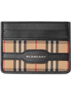 Burberry 1983 Check And Leather Card Case - Black