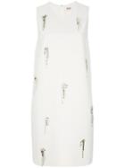 Msgm - Embellished Shift Dress - Women - Polyester/acetate/viscose - 42, White, Polyester/acetate/viscose