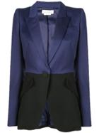 Alexander Mcqueen Two-tone Tailored Blazer - Black