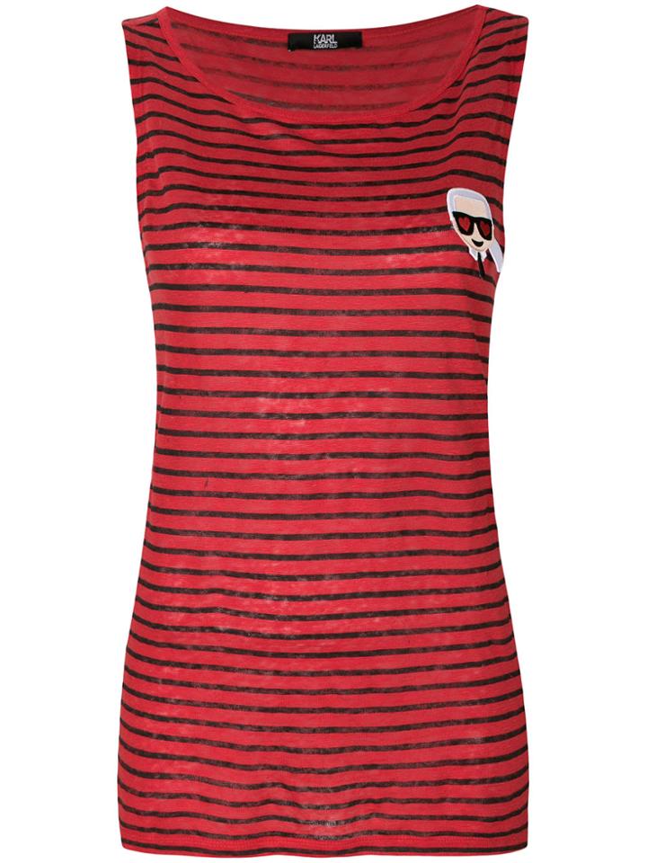 Karl Lagerfeld Karl Love Striped Tank - Red