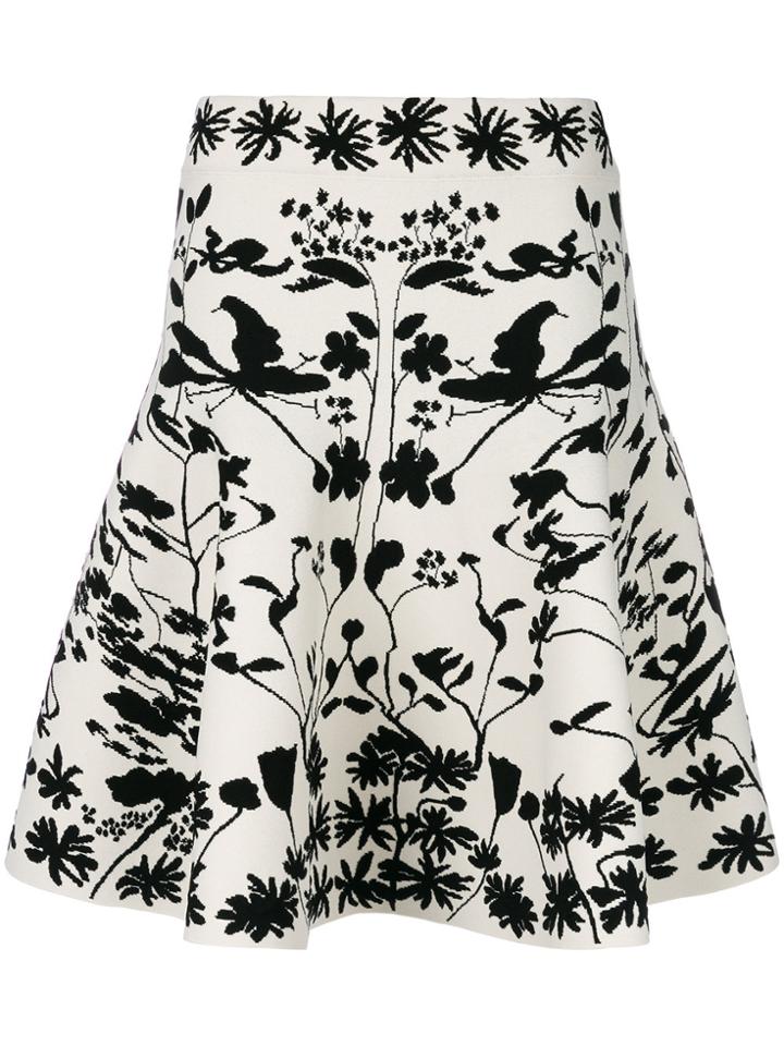 Alexander Mcqueen Woodland Print Skirt - White