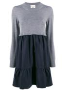 Semicouture Flared Two-tone Dress - Grey