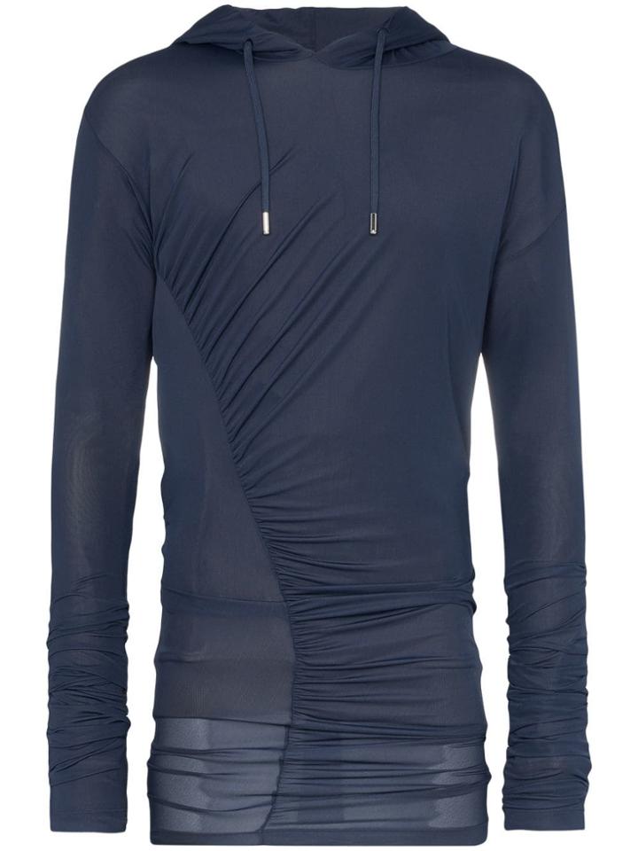 Y / Project Ruched Hoodie - Blue