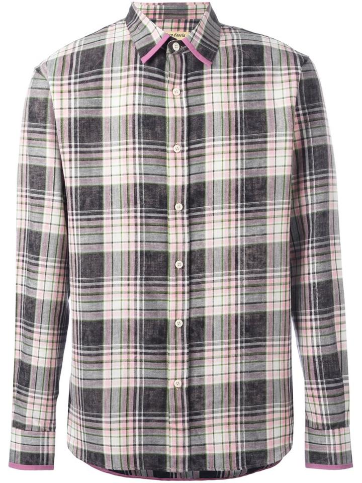 Al Duca D'aosta 1902 Checked Shirt, Men's, Size: Large, Pink/purple, Cotton