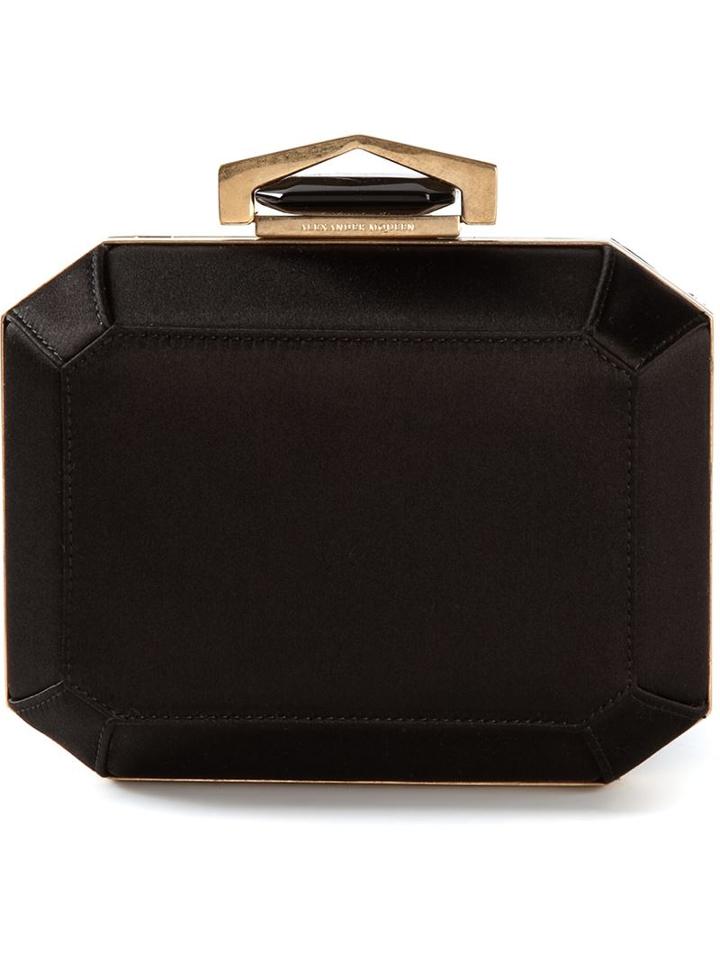 Alexander Mcqueen Art Deco Box Clutch, Women's, Black