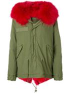 Mr & Mrs Italy Fox Fur Hooded Short Coat - Green