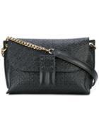 Loewe Logo Embossed Shoulder Bag, Women's, Black, Leather