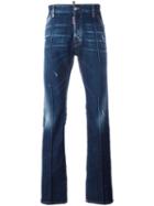 Dsquared2 Richard Creased Jeans, Men's, Size: 46, Blue, Cotton/spandex/elastane/polyester