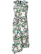 Marni - Draped Whisper Print Dress - Women - Cotton - 38, White, Cotton