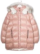 Moncler Kids Hooded Puffer Coat - Pink