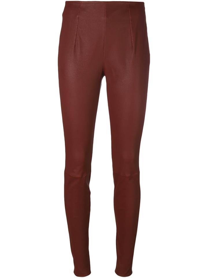 Mugler Skinny Leather Pants - Red