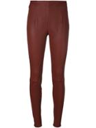 Mugler Skinny Leather Pants - Red