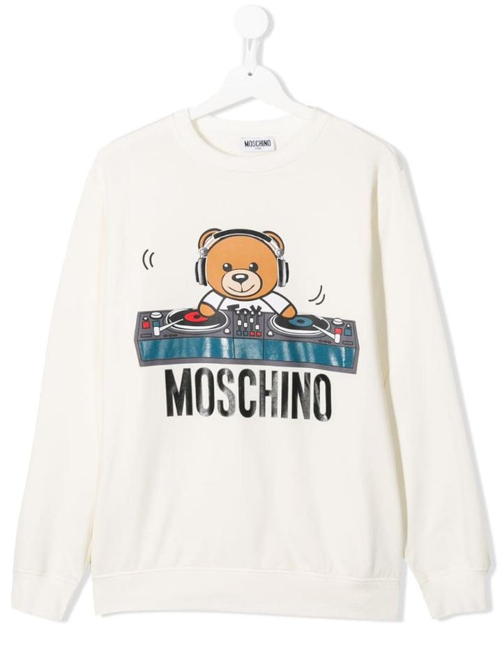 Moschino Kids Teen Dj Teddy Sweatshirt - Neutrals