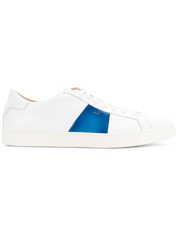 Santoni Contrast Panel Sneakers - White