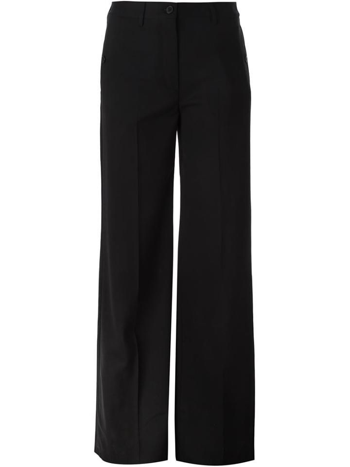 Maison Margiela Wide Leg Trousers, Women's, Size: 40, Black, Virgin Wool