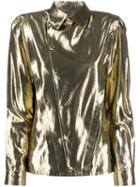 Saint Laurent Asymmetric Metallic Shirt - Gold