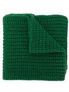 Raf Simons Logo Knitted Scarf - Green