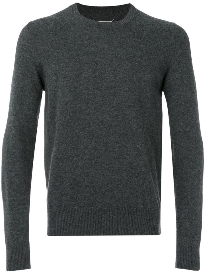 Maison Margiela Elbow Patch Crew Neck Jumper - 859m-charcoal