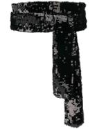 Attico Embroidered Sequinned Belt - Black