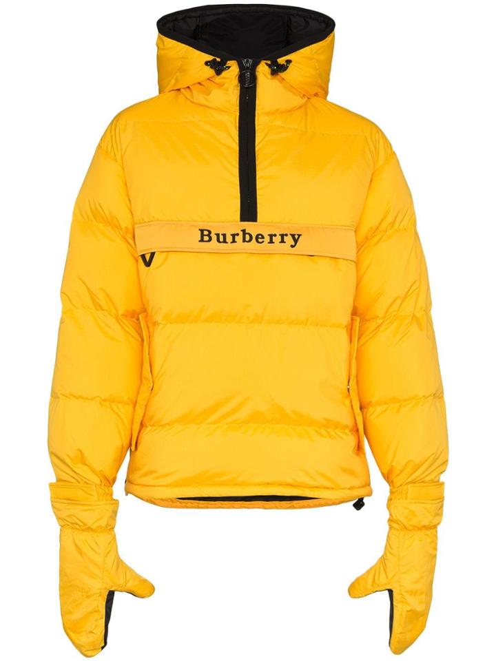 Burberry Popover Feather And Goose Down Hooded Jacket - Yellow &