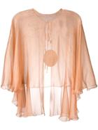 Maria Lucia Hohan Floaty Metallic Cape - Orange