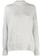 Allude Ribbed Turtle Jumper - Grey
