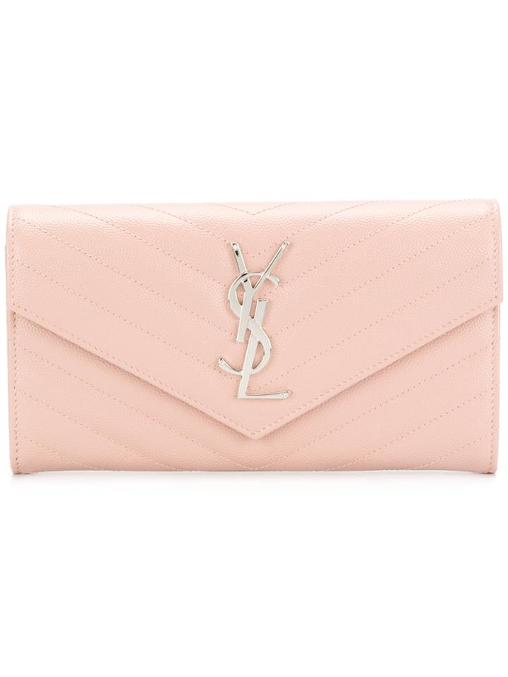 Saint Laurent Large Loulou Wallet - Pink & Purple