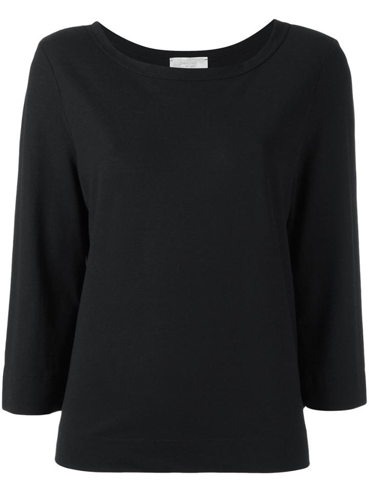 Zanone Three-quarters Sleeve T-shirt - Black