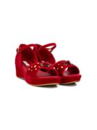 Dolce & Gabbana Kids Teen Embellished Sandals - Red