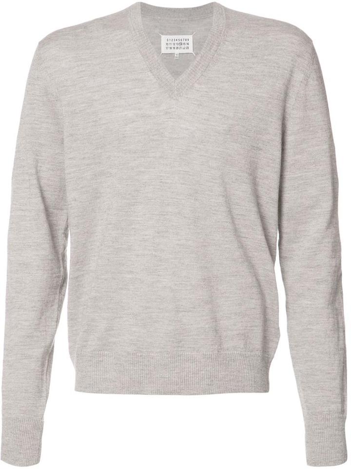Maison Margiela Elbow Patch Jumper, Men's, Size: Xl, Grey, Linen/flax/wool