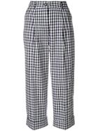 P.a.r.o.s.h. Gingham Turn Up Trousers - Black