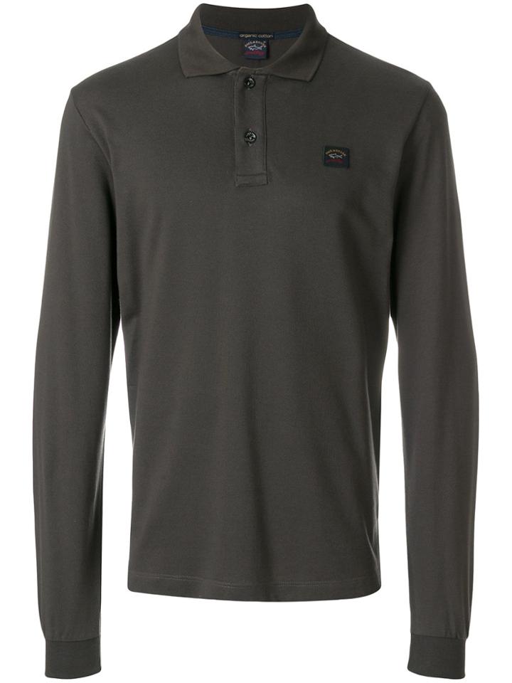 Paul & Shark Logo Embroidered Polo Shirt - Brown