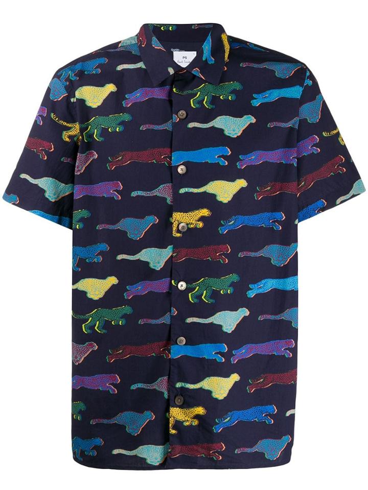 Ps Paul Smith 'live Faster' Shirt - Blue