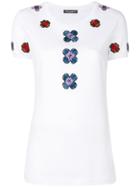 Dolce & Gabbana Flower Embroidered T-shirt - White