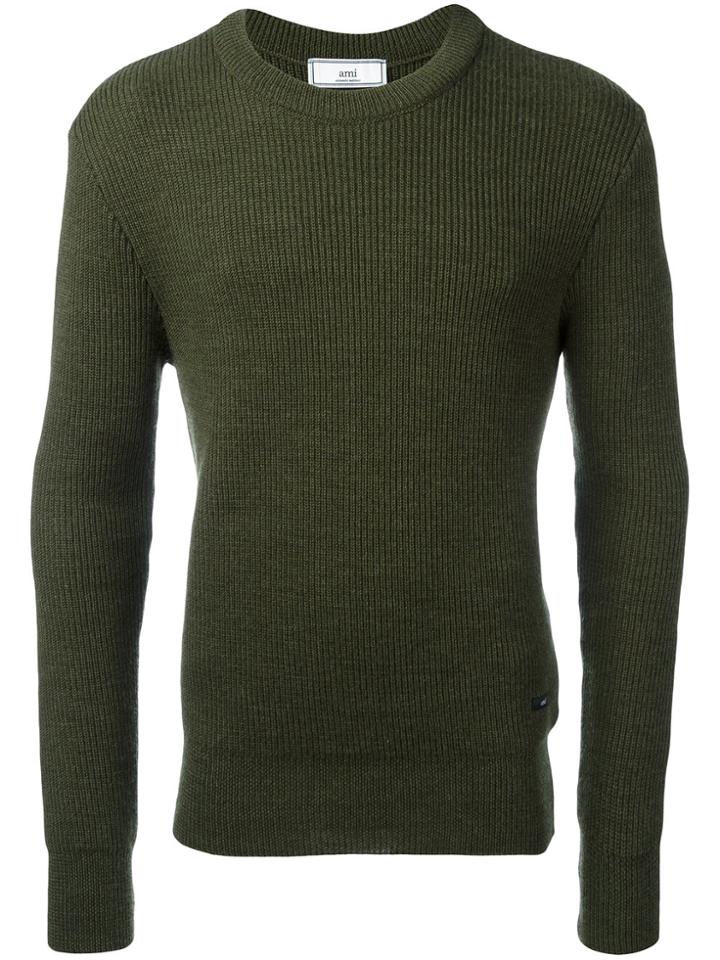 Ami Alexandre Mattiussi Fisherman Rib Crewneck Sweater - Green