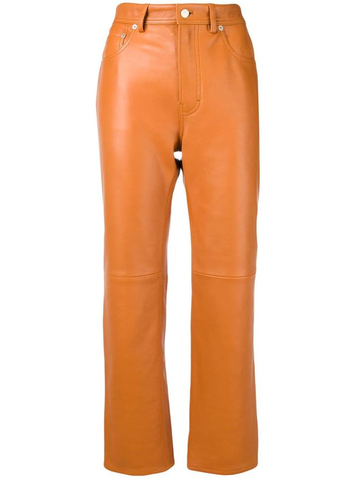 Acne Studios 5 Pocket Leather Trousers - Brown